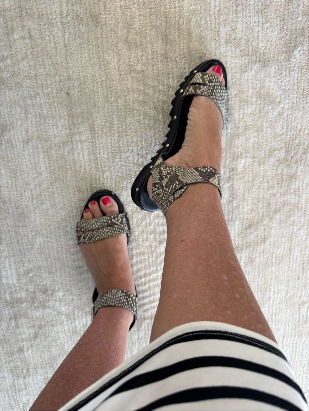 AGL Attilio Giusti Leombruni Black Leather Snake Print Sandals Size 40 1/2